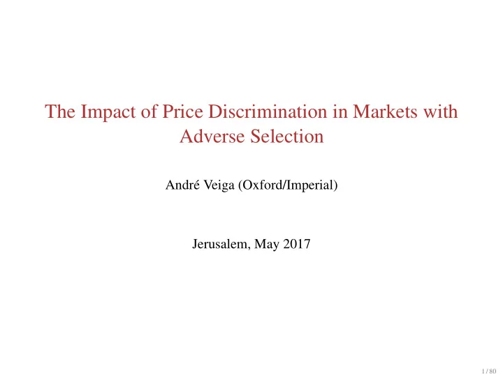 the impact of price discrimination in markets with