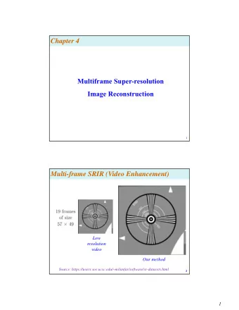 Chapter 4  Multiframe Super-resolution  Image Reconstruction  1  Multi-frame SRIR (Video