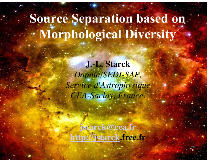 source separation based on morphological diversity
