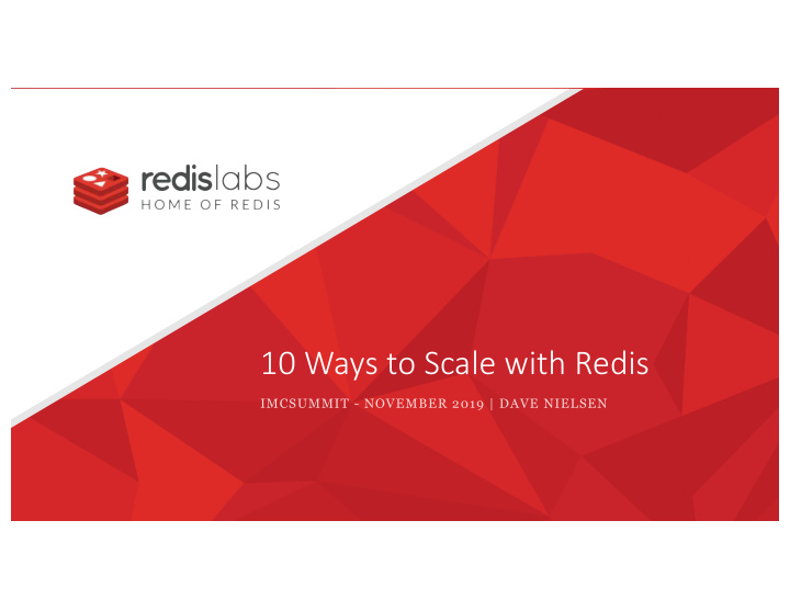 10 ways to scale with redis