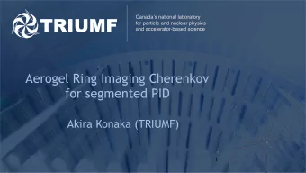 Aerogel Ring Imaging Cherenkov  for segmented PID  Akira Konaka (TRIUMF)  1  Hadron production