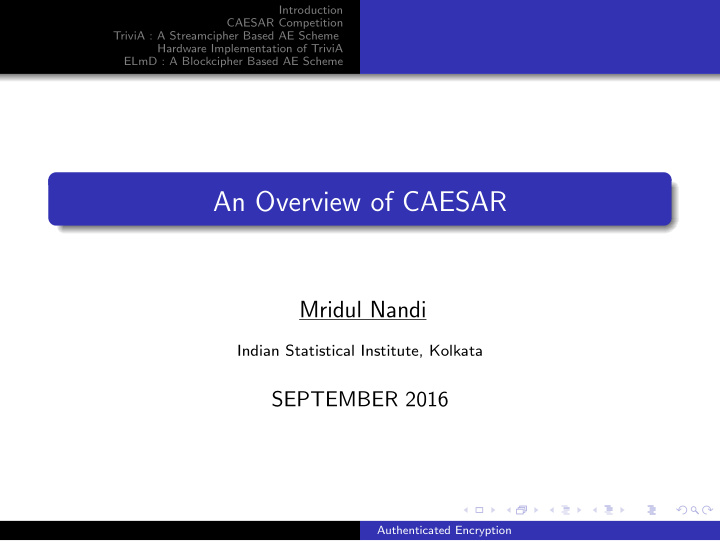 an overview of caesar