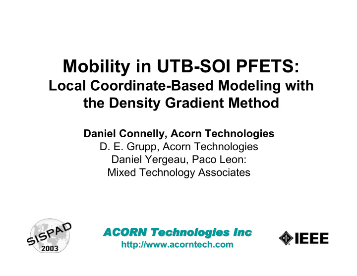 mobility in utb soi pfets