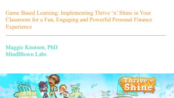 Game Based Learning: Implementing Thrive n Shine in Your  Classroom for a Fun, Engaging and