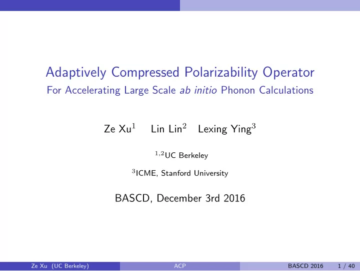 adaptively compressed polarizability operator