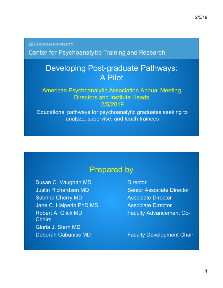 developing post graduate pathways a pilot