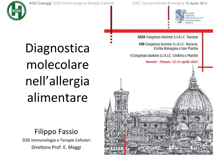 diagnostica molecolare nell allergia alimentare