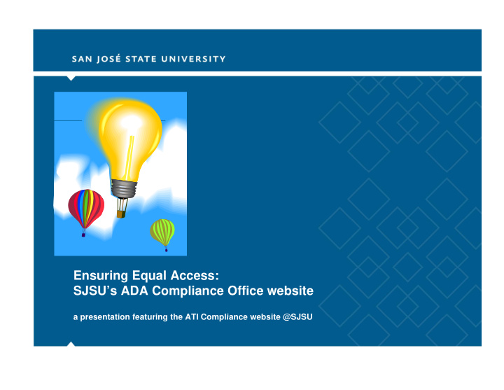 ensuring equal access sjsu s ada compliance office website