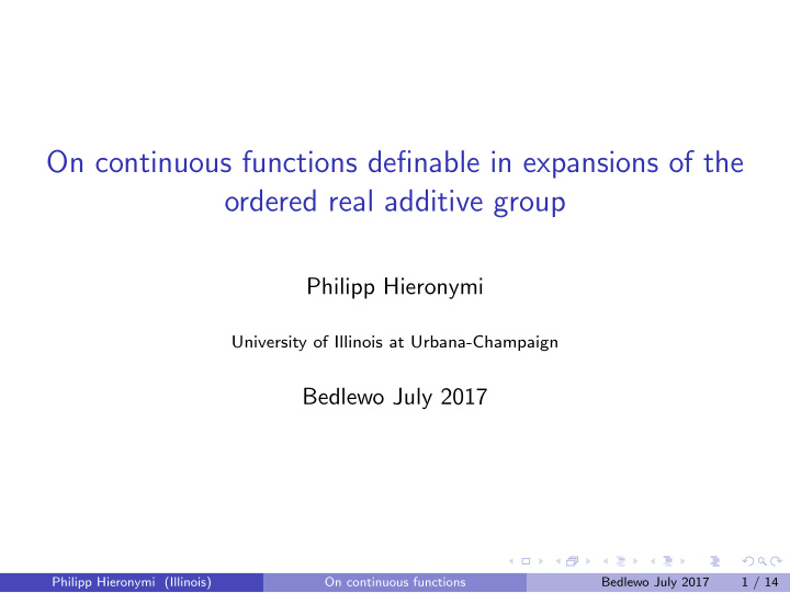 on continuous functions definable in expansions of the