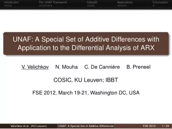 UNAF: A Special Set of Additive Differences with  Application to the Differential Analysis of ARX