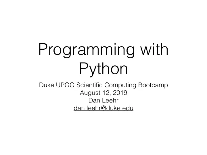 programming with python
