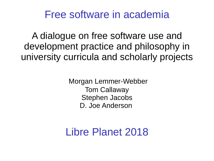 free software in academia