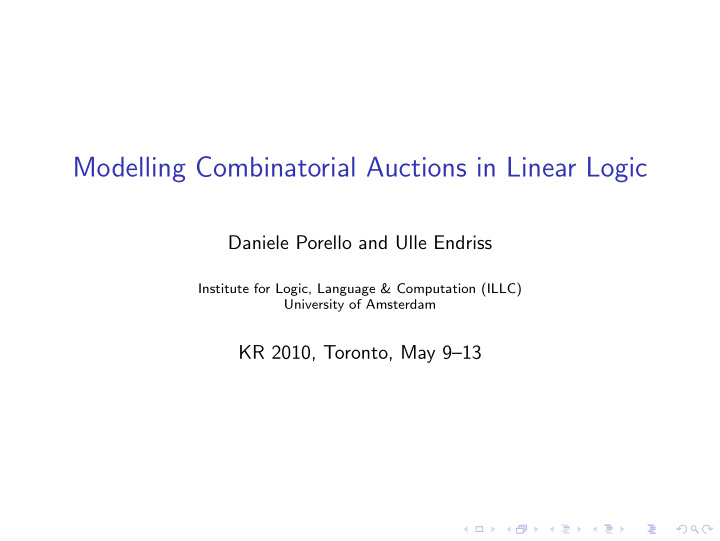 modelling combinatorial auctions in linear logic