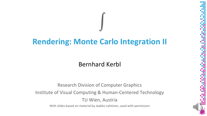 rendering monte carlo integration ii