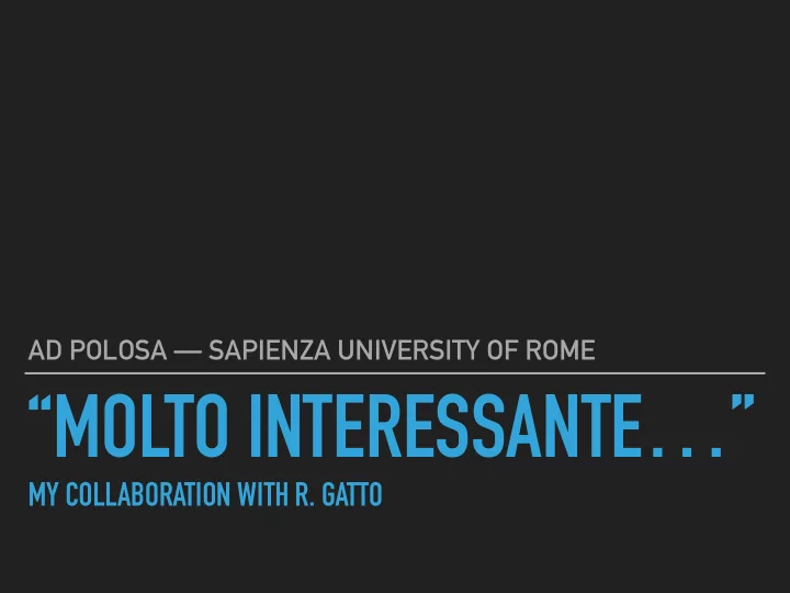 molto interessante