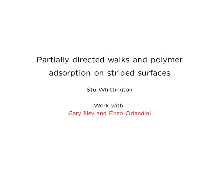 partially directed walks and polymer adsorption on