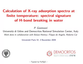 Calculation of X-ray adsorption spectra at  finite temperature: spectral signature  of H-bond