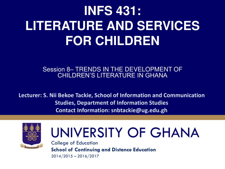 infs 431 literature and services for children