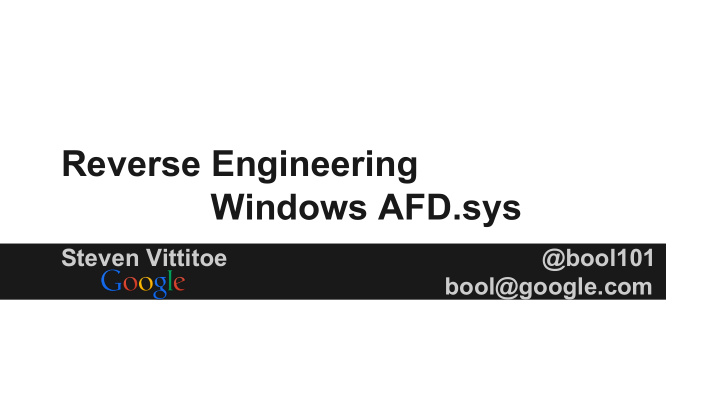 reverse engineering windows afd sys