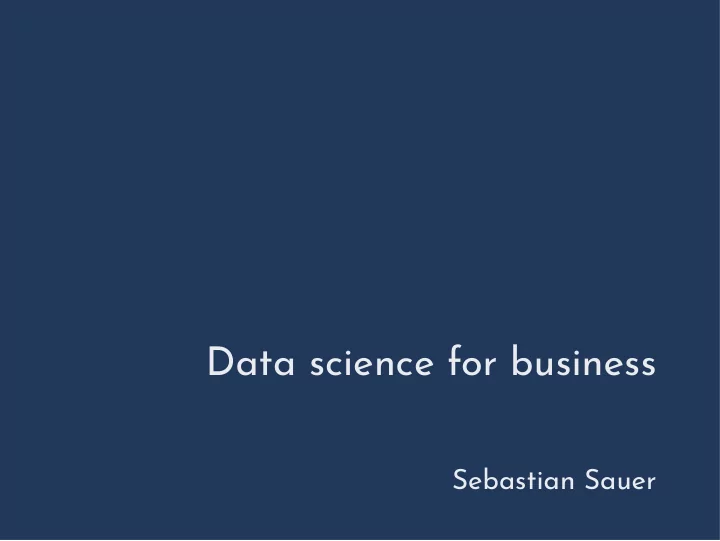 data science for business