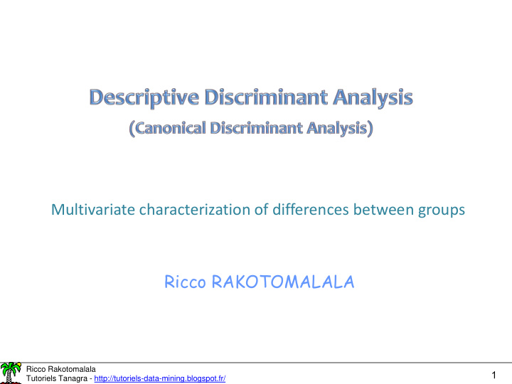 multivariate characterization of differences between