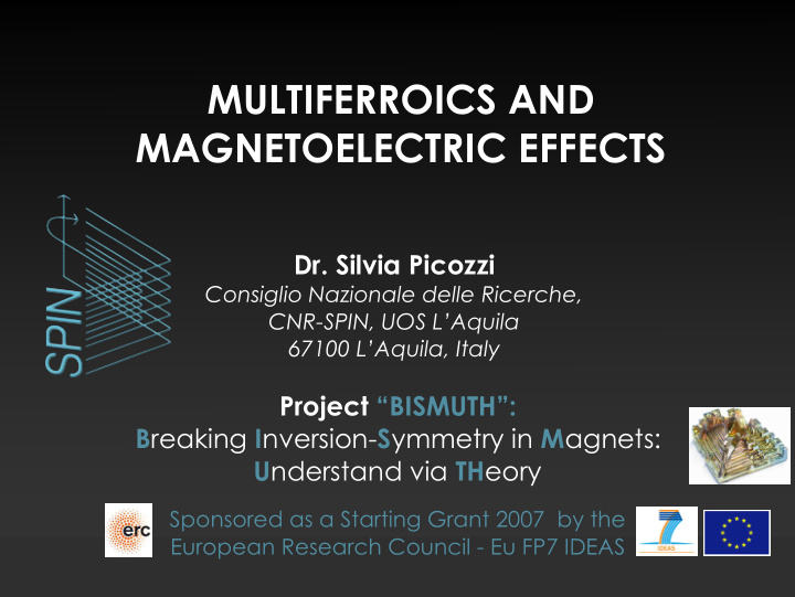 multiferroics and magnetoelectric effects