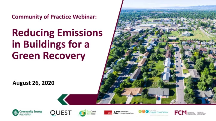 reducing emissions in buildings for a green recovery