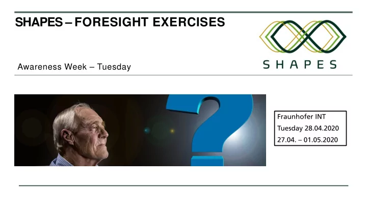 shapes foresight exercises