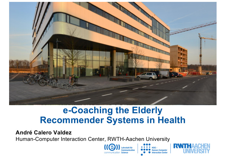 e coaching the elderly recommender systems in health