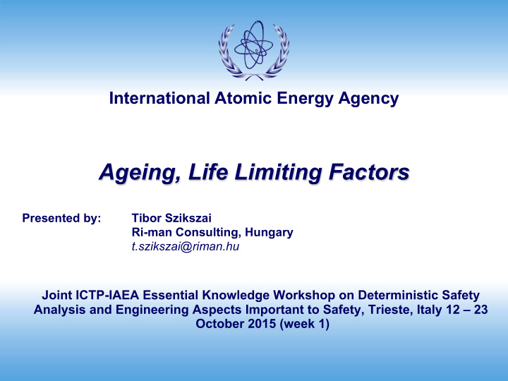 ageing life limiting factors