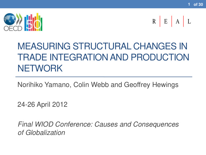 measuring structural changes in trade integration and