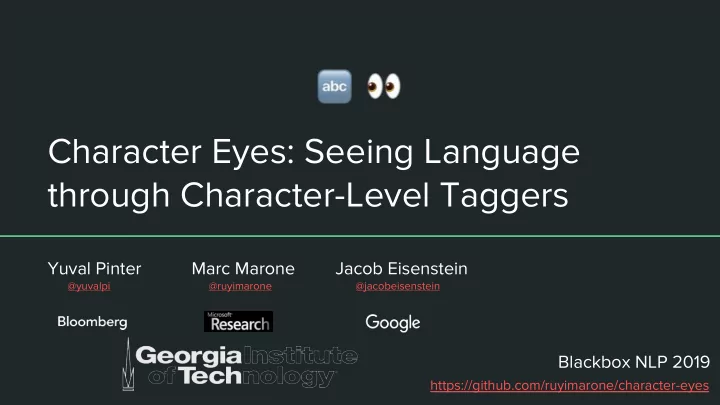 character eyes seeing language through character level