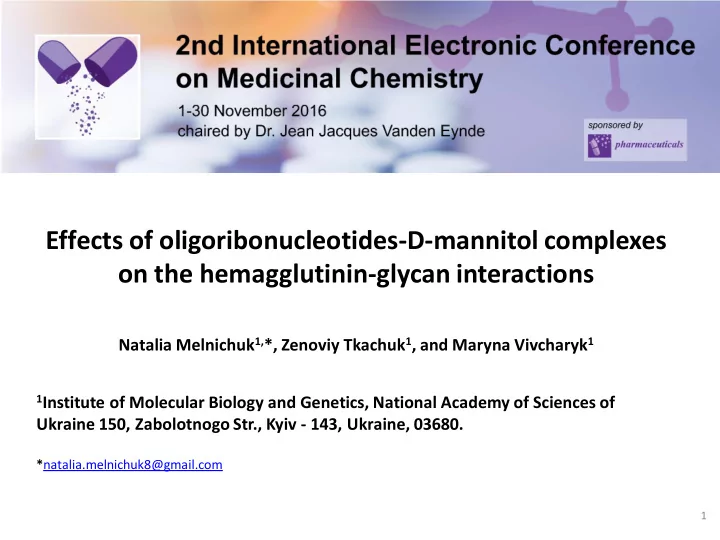 effects of oligoribonucleotides d mannitol complexes on