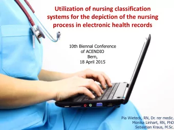 process in electronic health records  10th Biennal Conference  of ACENDIO  Bern,  18 April 2015