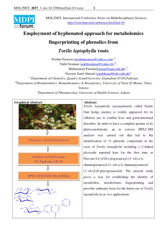 MOL2NET, 2017 , 3, doi:10.3390/mol2net-03-xxxx  2  Introduction  Torilis species (Apiaceae),