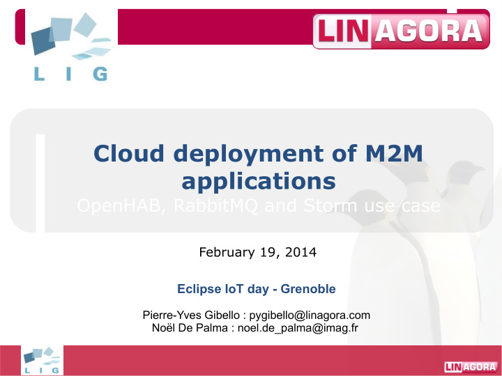 cloud deployment of m2m applications