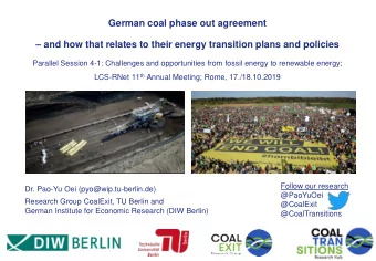 German coal phase out agreement   and how that relates to their energy transition plans and