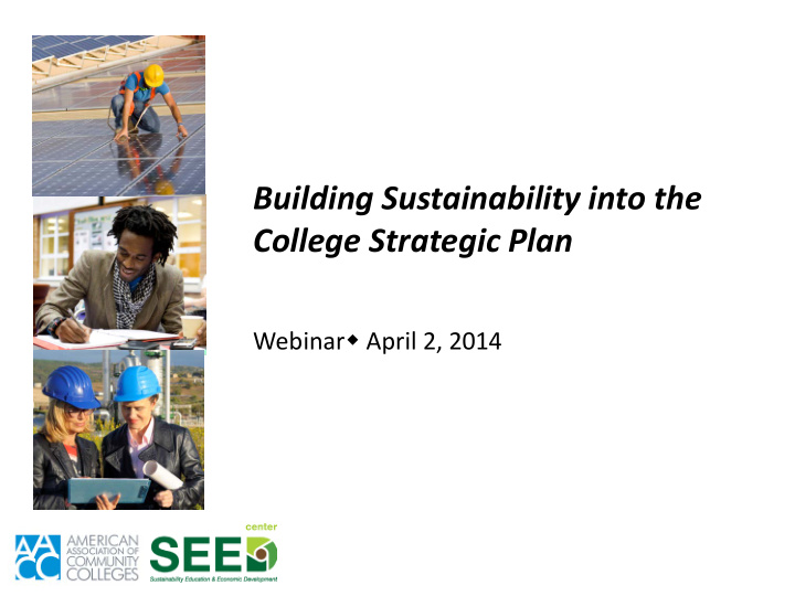 building sustainability into the college strategic plan