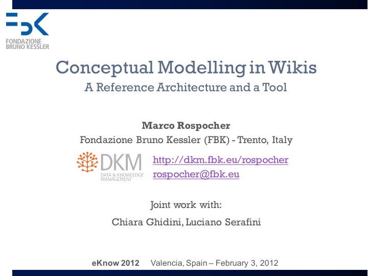conceptual modelling in wikis
