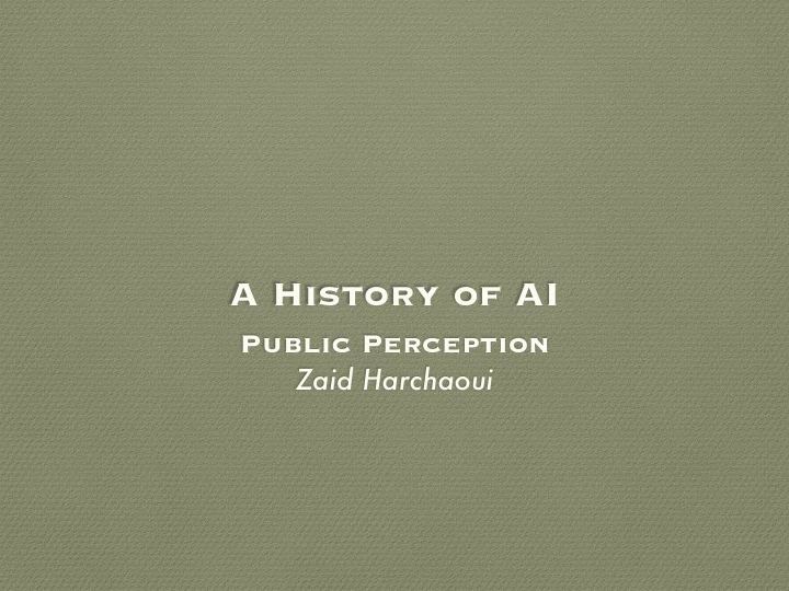 a history of ai