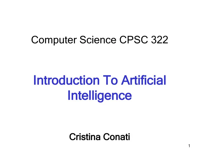 in introd troducti uction on to to ar artificial tificial