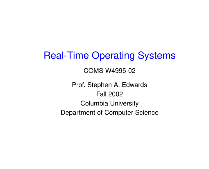 real time operating systems