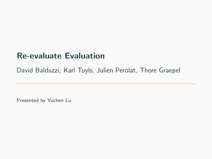 re evaluate evaluation
