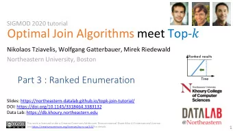 Optimal Join Algorithms meet Top-   Nikolaos Tziavelis, Wolfgang Gatterbauer, Mirek Riedewald