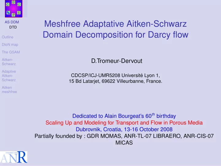 meshfree adaptative aitken schwarz