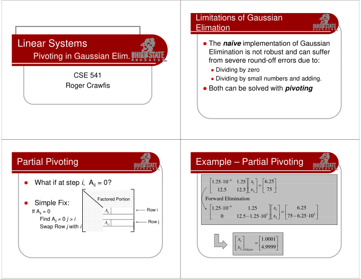 2 forward elimination factored portion factored portion