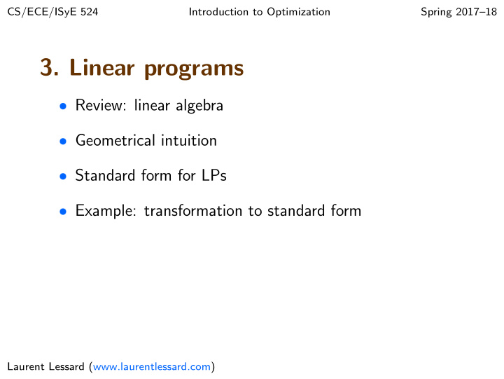 3 linear programs