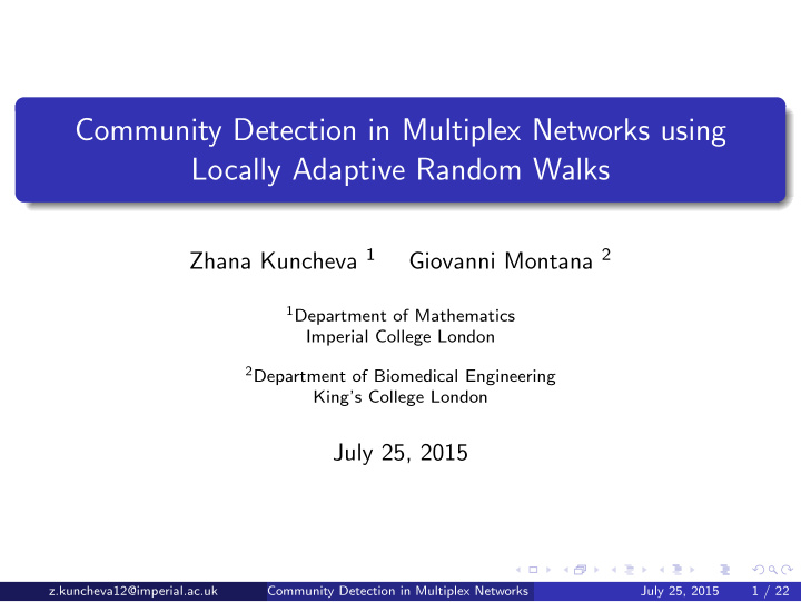 community detection in multiplex networks using locally