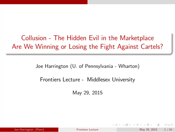 collusion the hidden evil in the marketplace are we