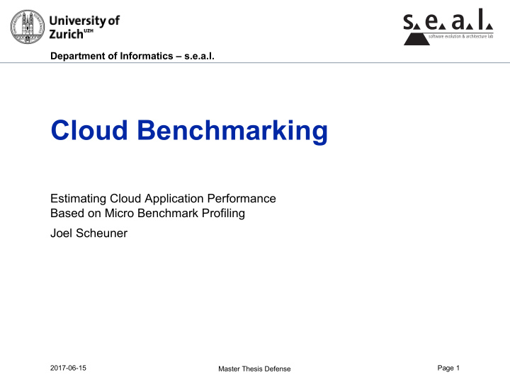 cloud benchmarking